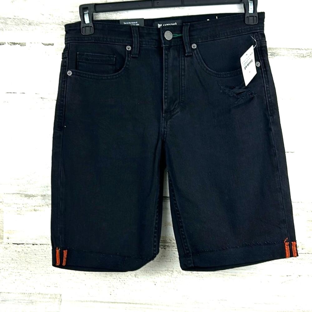 Blank NYC Mens 30 Horatio Black 10" Denim Casual Skinny Fit Jean Shorts NWT